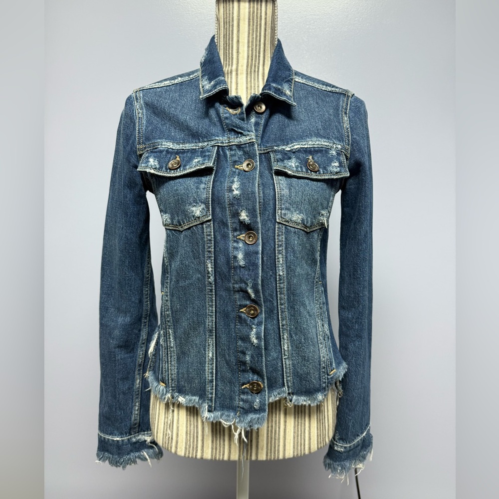 PAIGE Rowan distressed Denim Jacket XS - Picture 2 of 13